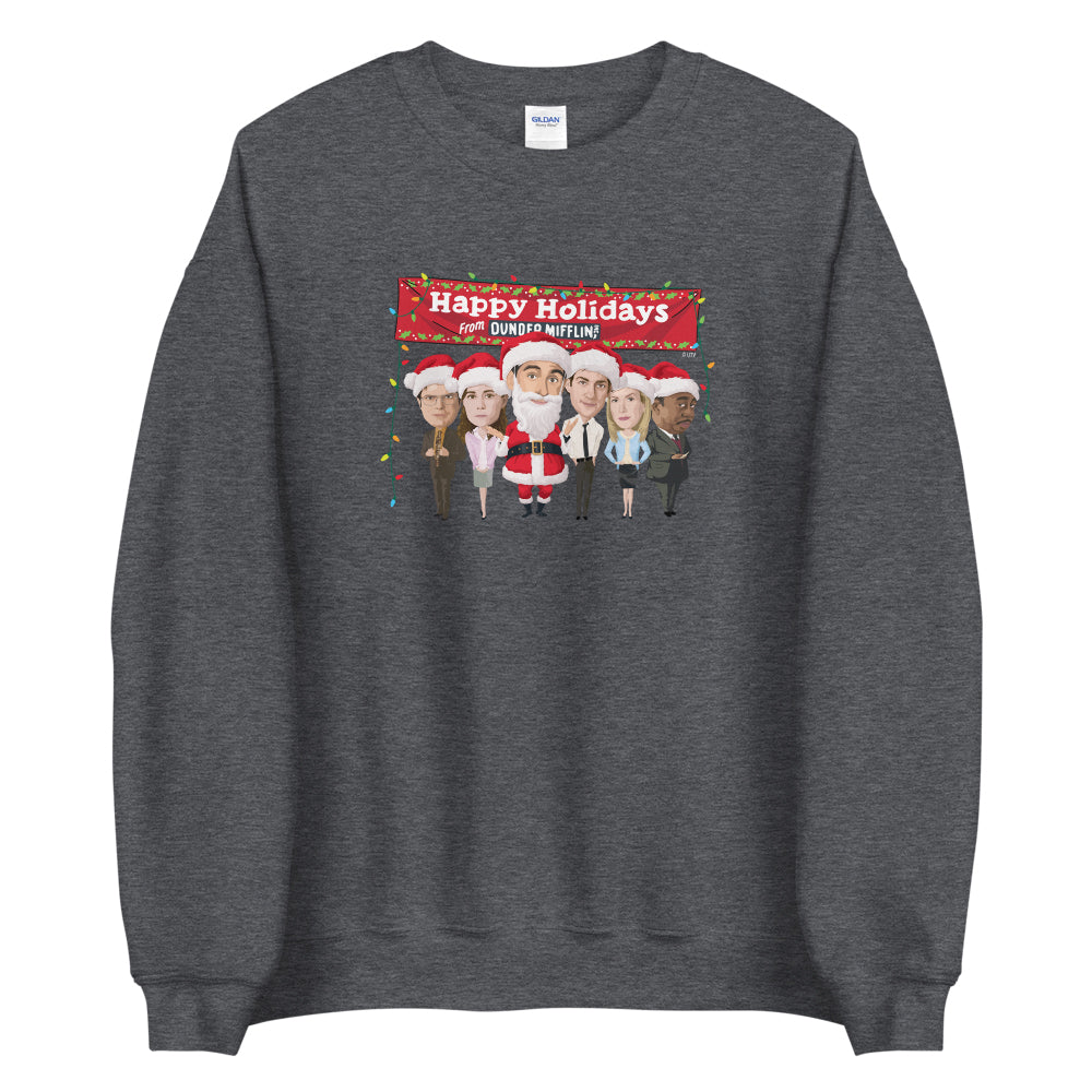 The Office Dunder Mifflin Happy Holidays Fleece Crewneck Sweatshirt