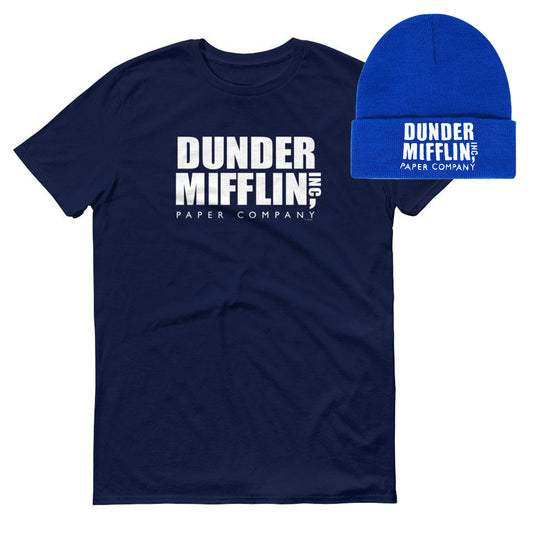 The Office Dunder Mifflin T-Shirt and Beanie Bundle