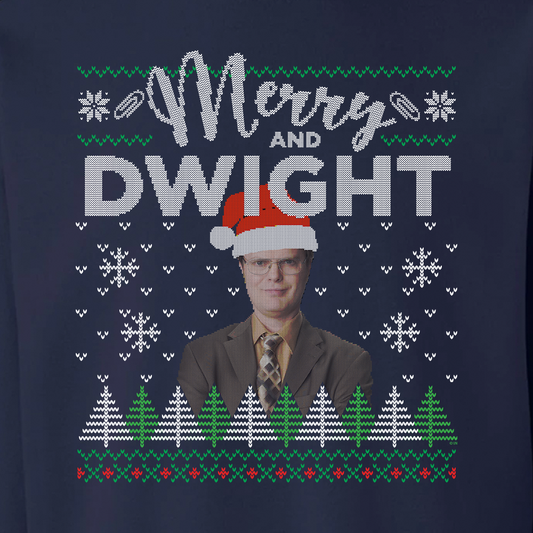 The Office Merry and Dwight Ugly Christmas Fleece Crewneck Sweatshirt