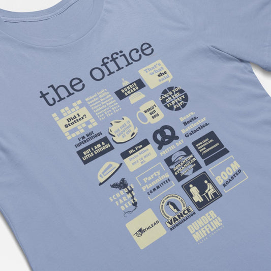 The Office Quote Mash-Up Blue Short Sleeve T-Shirt