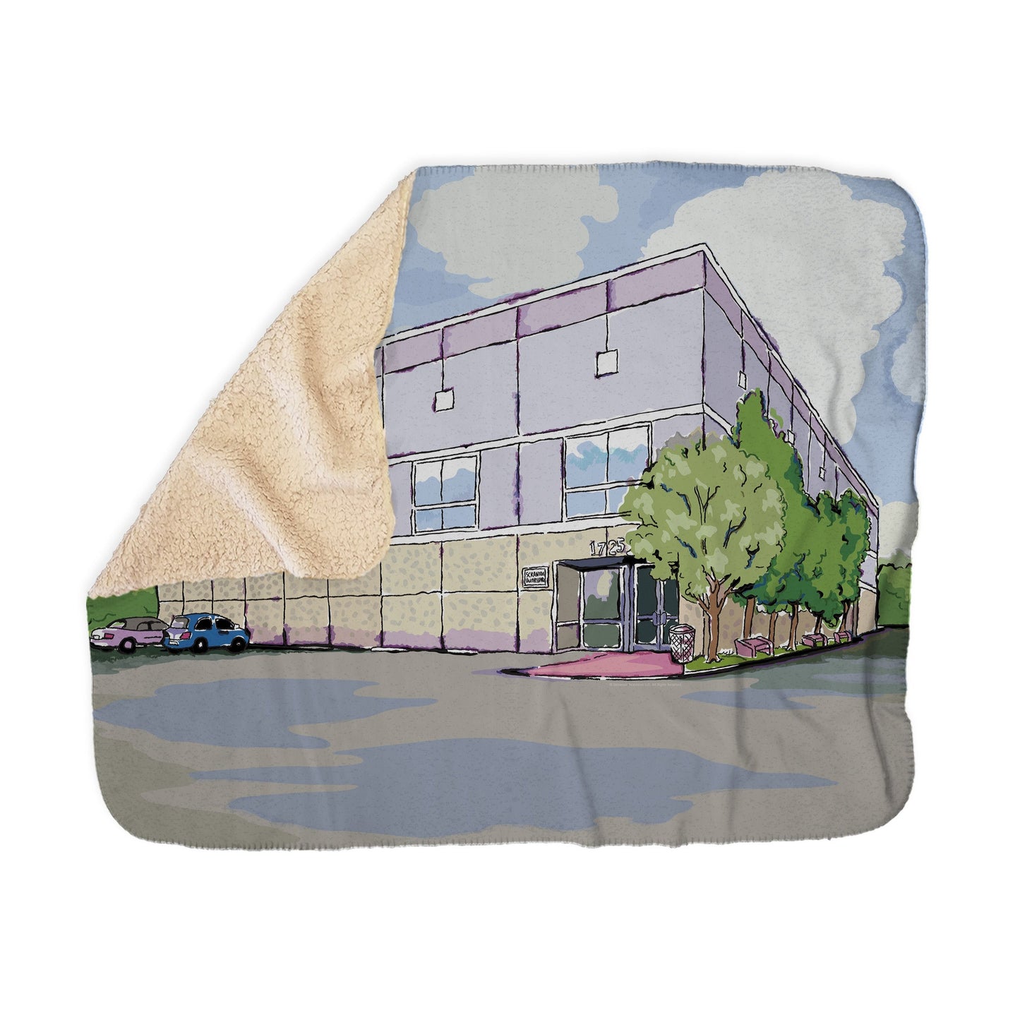 The Office Pam's Water Color Sherpa Blanket