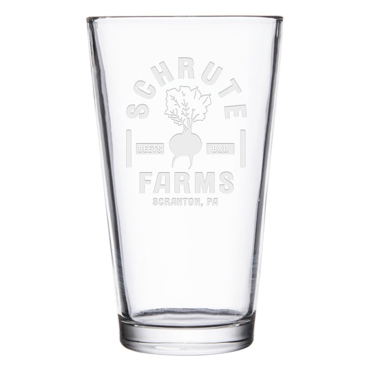 The Office Schrute Farms Laser Engraved Pint Glass