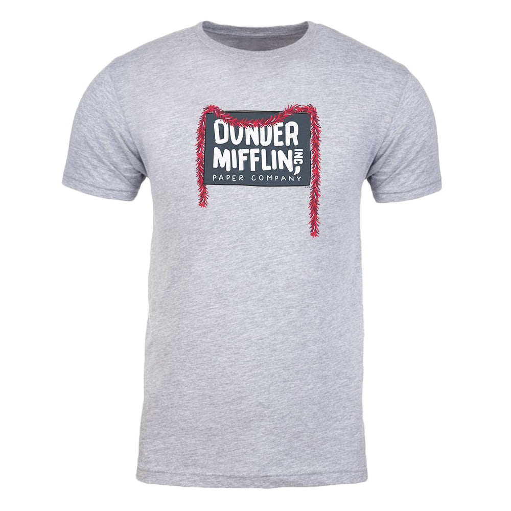 The Office Holiday Tinsel Dunder Mifflin Adult Short Sleeve T-Shirt