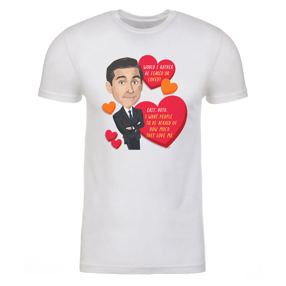 The Office Would I Rather be Feared or Loved Adult Short Sleeve T-Shirt