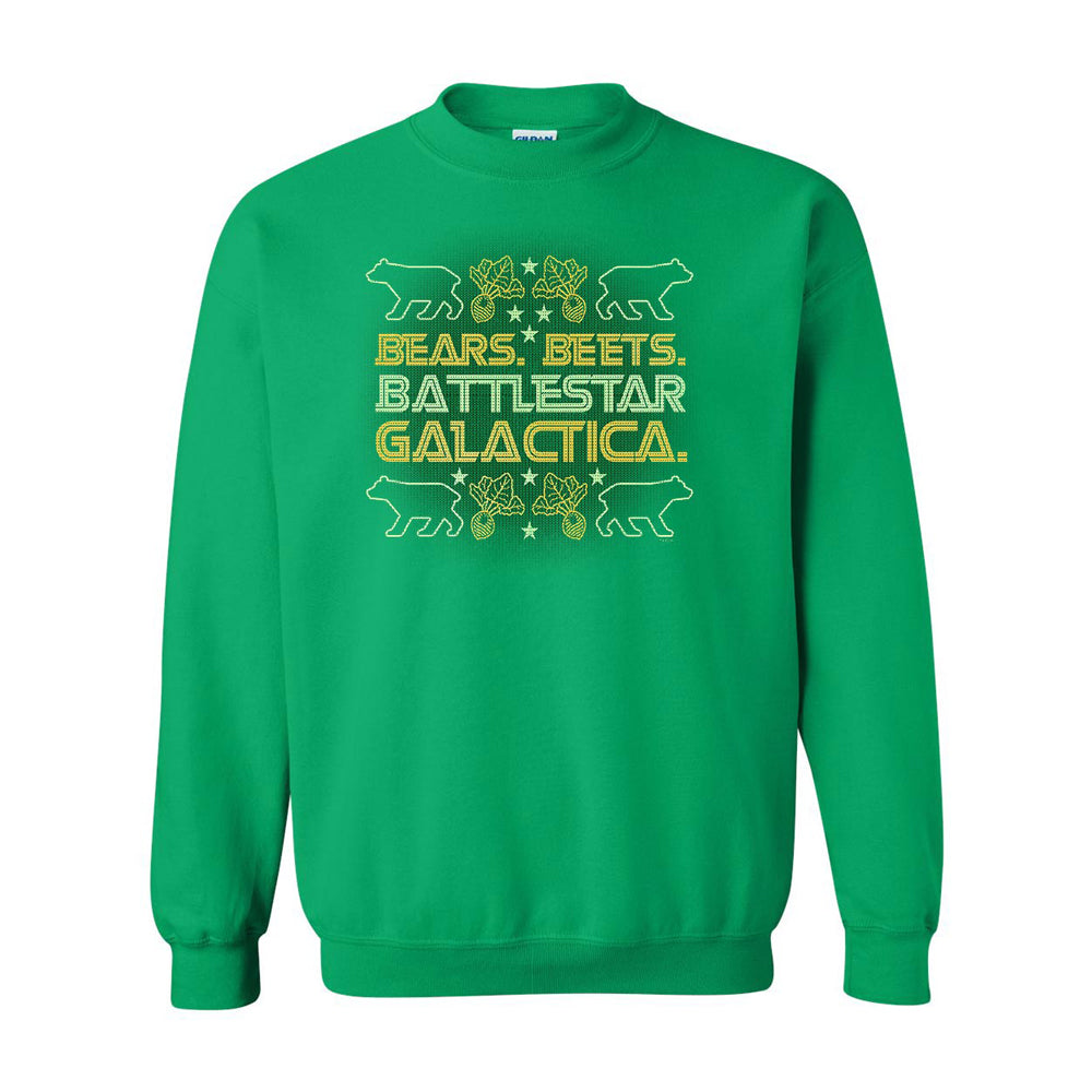 The Office Bears. Beets. Battlestar Galactica Ugly Christmas Sweatshirt