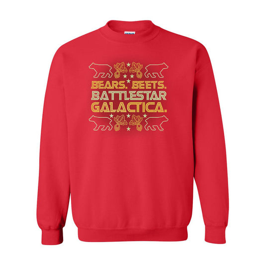 The Office Bears. Beets. Battlestar Galactica Ugly Christmas Sweatshirt