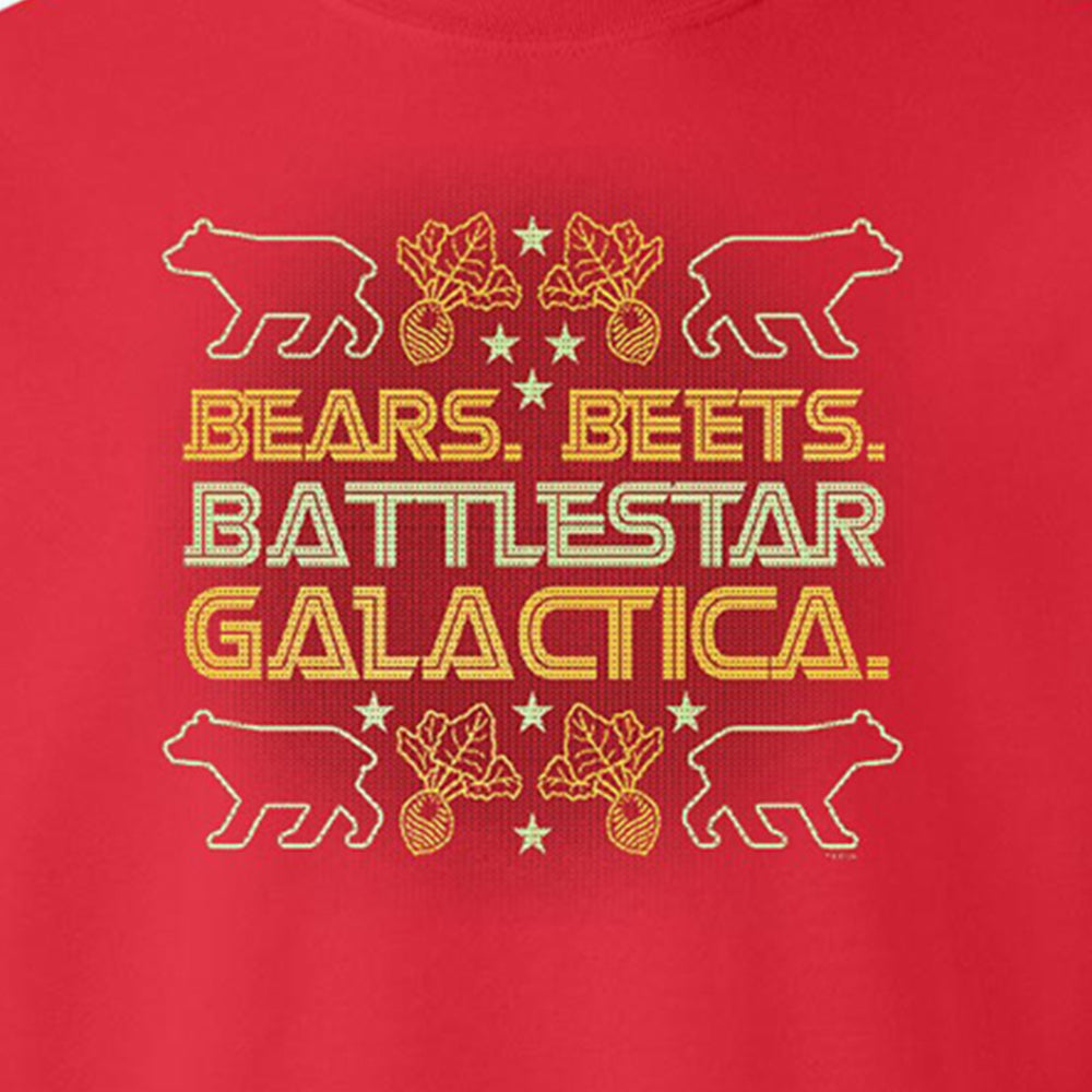 The Office Bears. Beets. Battlestar Galactica Ugly Christmas Sweatshirt