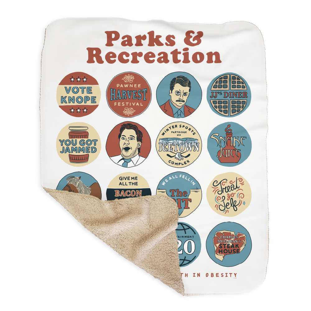 Parks and Recreation Quote Mash-Up Sherpa Blanket