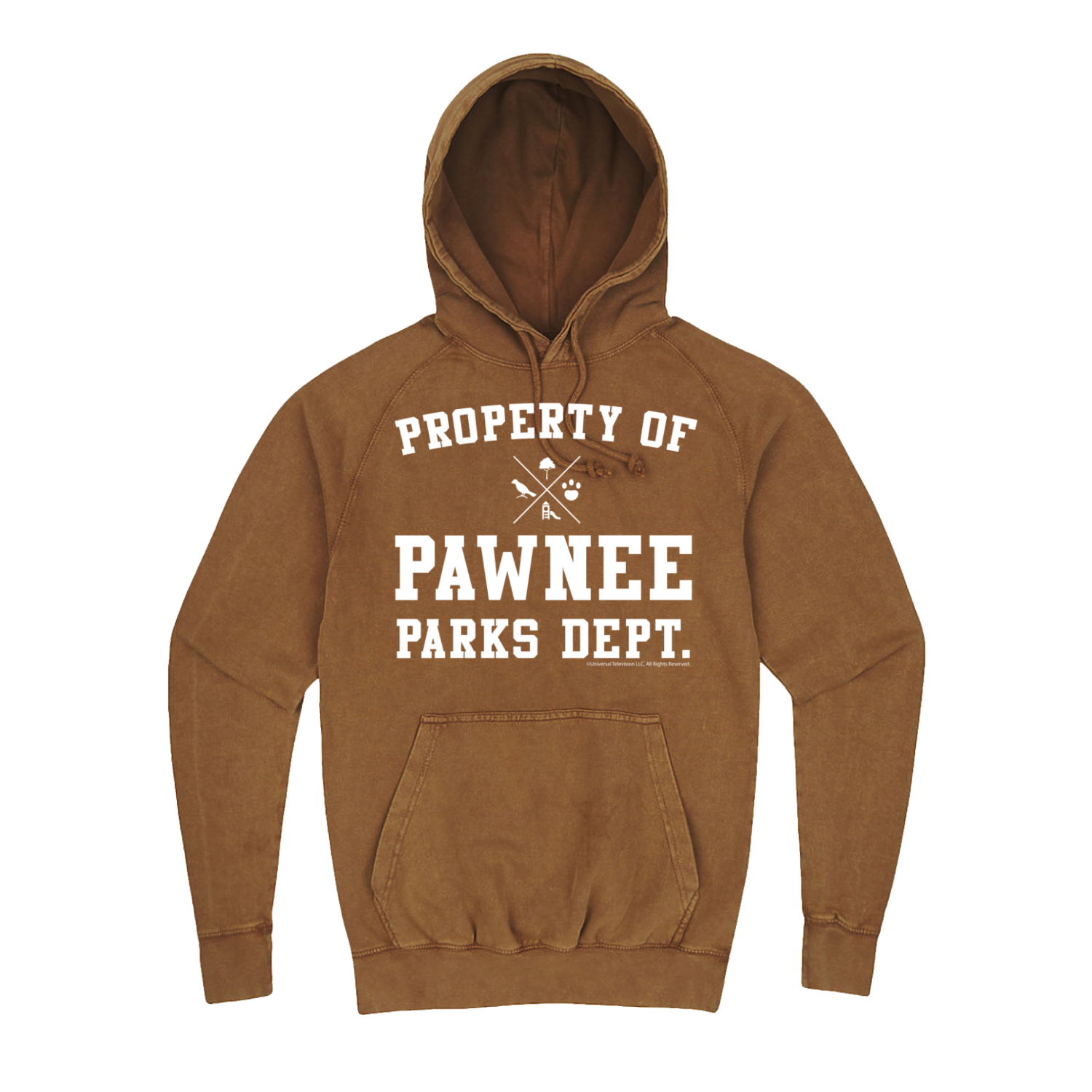 Parks and Recreation Property of Pawnee Parks Dept. Distressed Hooded Sweatshirt