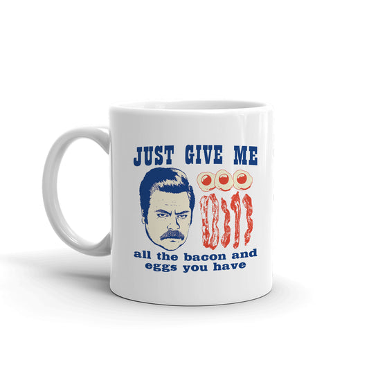 Parks and Recreation All The Bacon White Mug