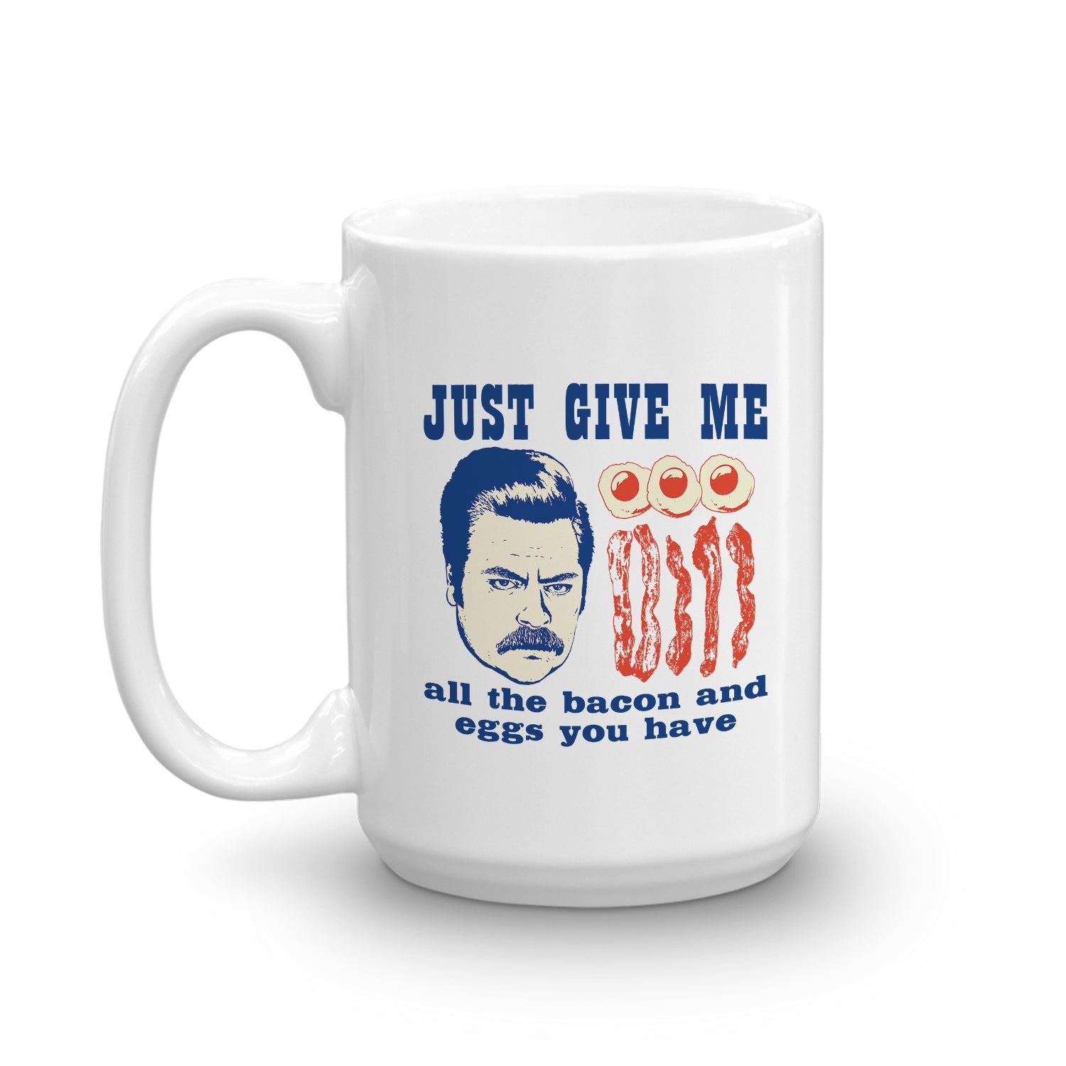 Parks and Recreation All The Bacon White Mug