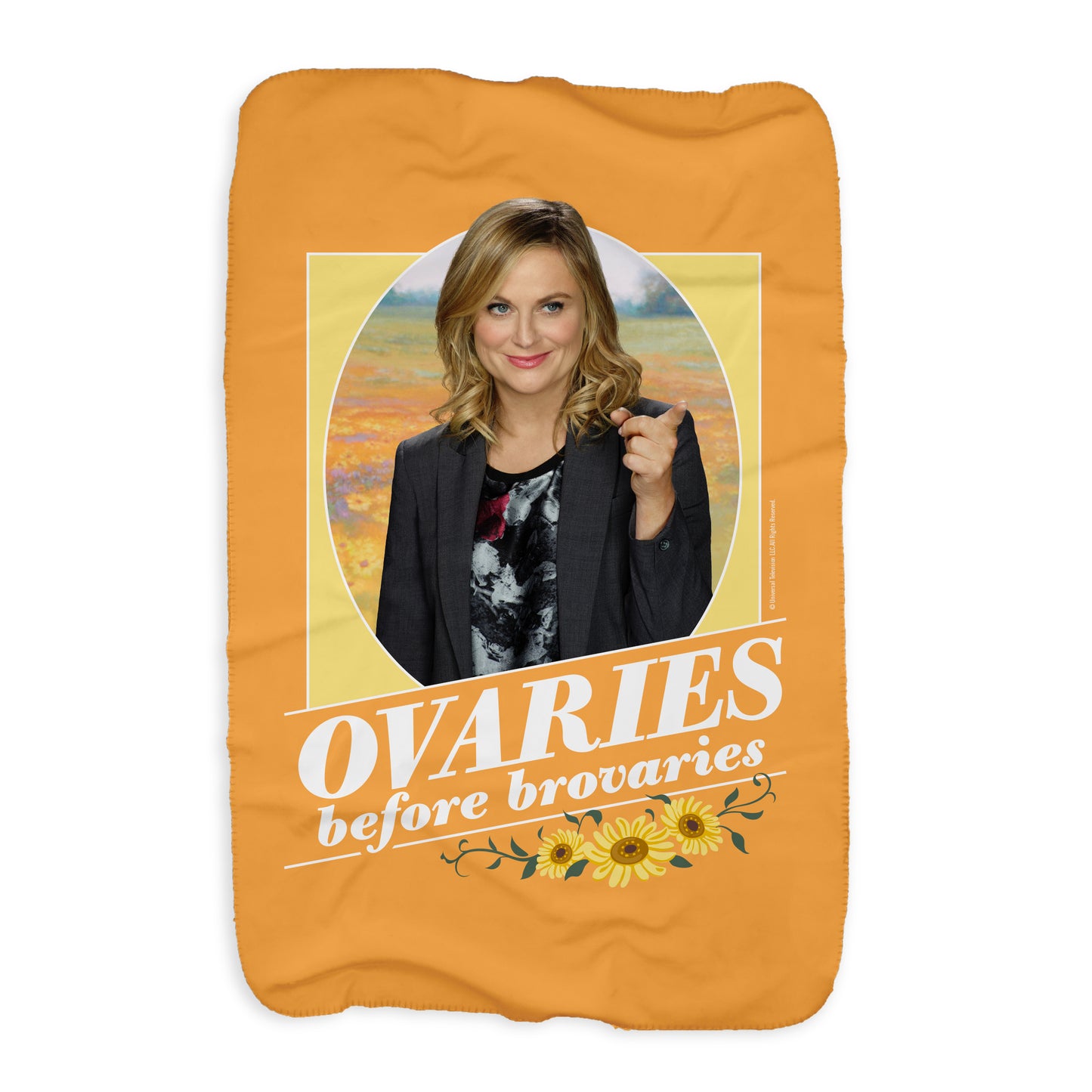 Parks and Recreation Ovaries Before Brovaries Sherpa Blanket