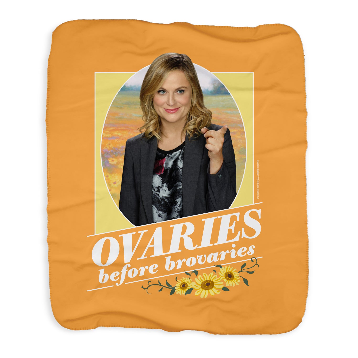 Parks and Recreation Ovaries Before Brovaries Sherpa Blanket