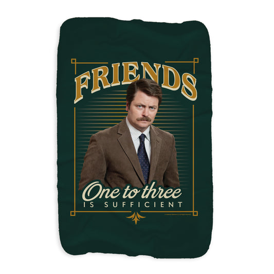 Parks and Recreation Ron Swanson One to Three Friends Sherpa Blanket