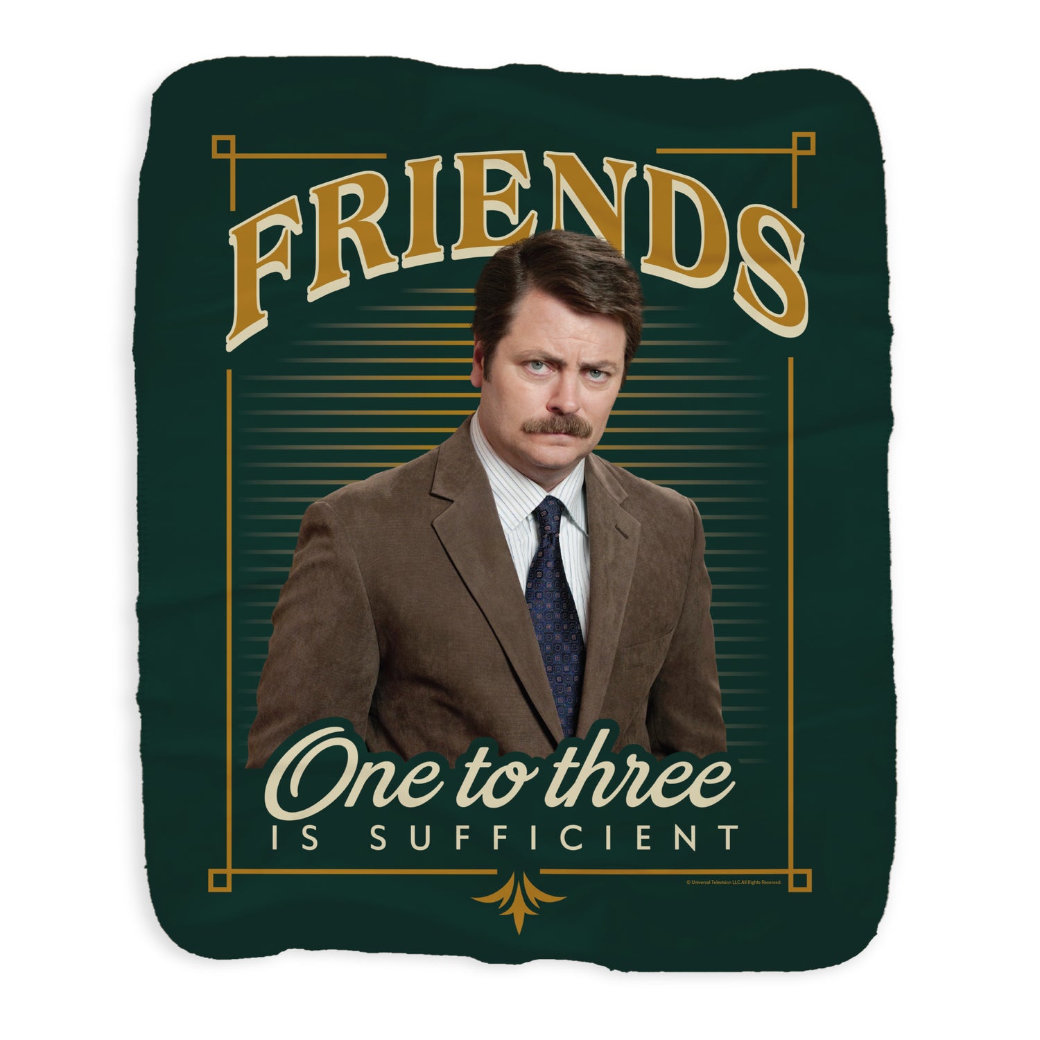 Parks and Recreation Ron Swanson One to Three Friends Sherpa Blanket