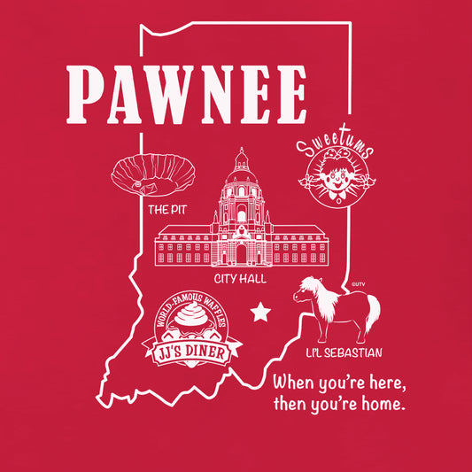 Parks and Recreation Pawnee Indiana Map T-Shirt