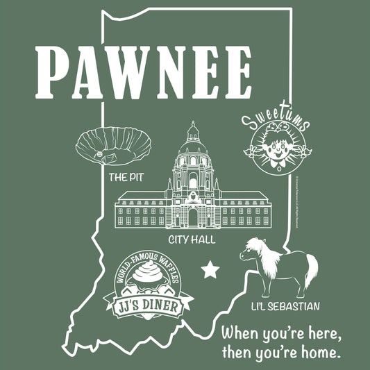 Parks and Recreation Pawnee Indiana Map Sherpa Blanket