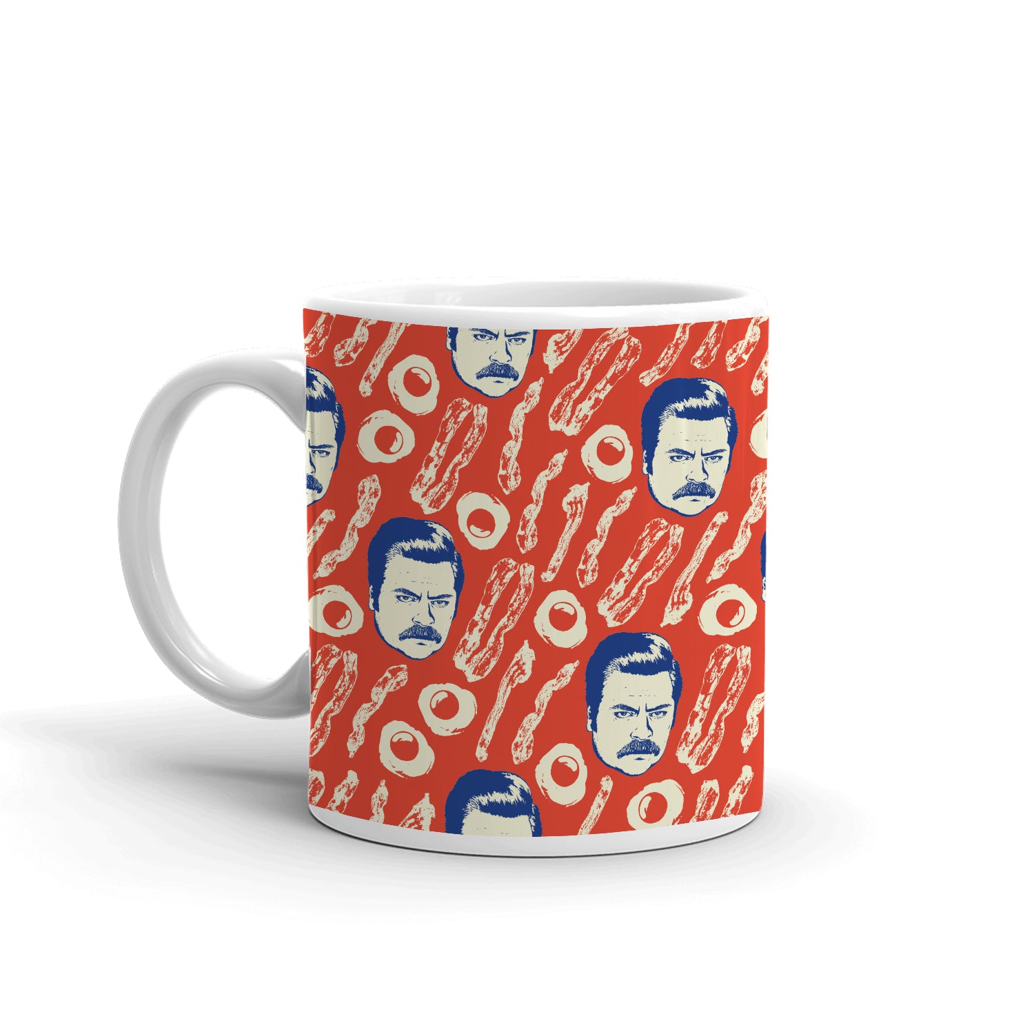 Parks and Recreation Ron Swanson Bacon Pattern Mug