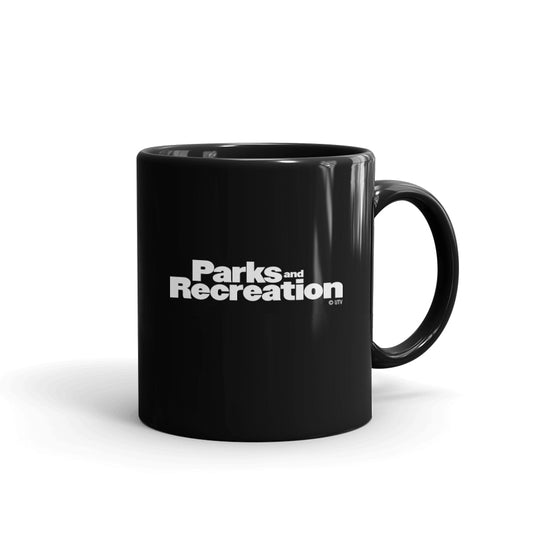 Parks and Recreation Treat Yo Self Black Mug