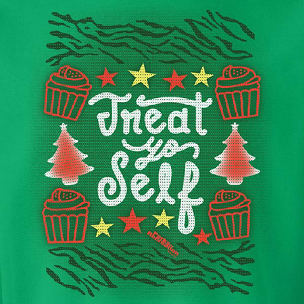 Parks and Recreation Treat Yo Self Ugly Christmas Sweatshirt
