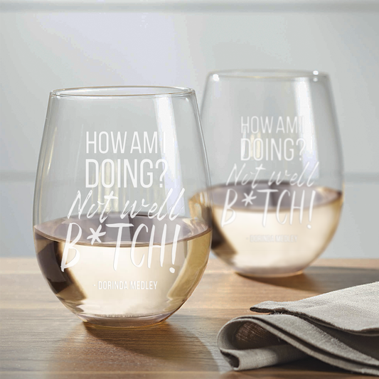 The Real Housewives of New York City How am I Doing Wine Glasses - Set of 2