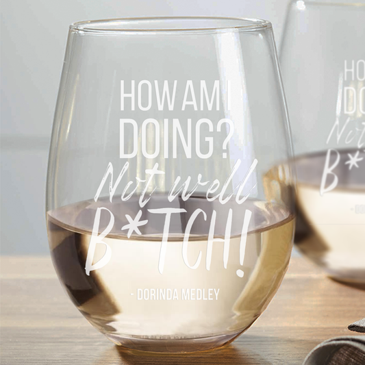 The Real Housewives of New York City How am I Doing Wine Glasses - Set of 2