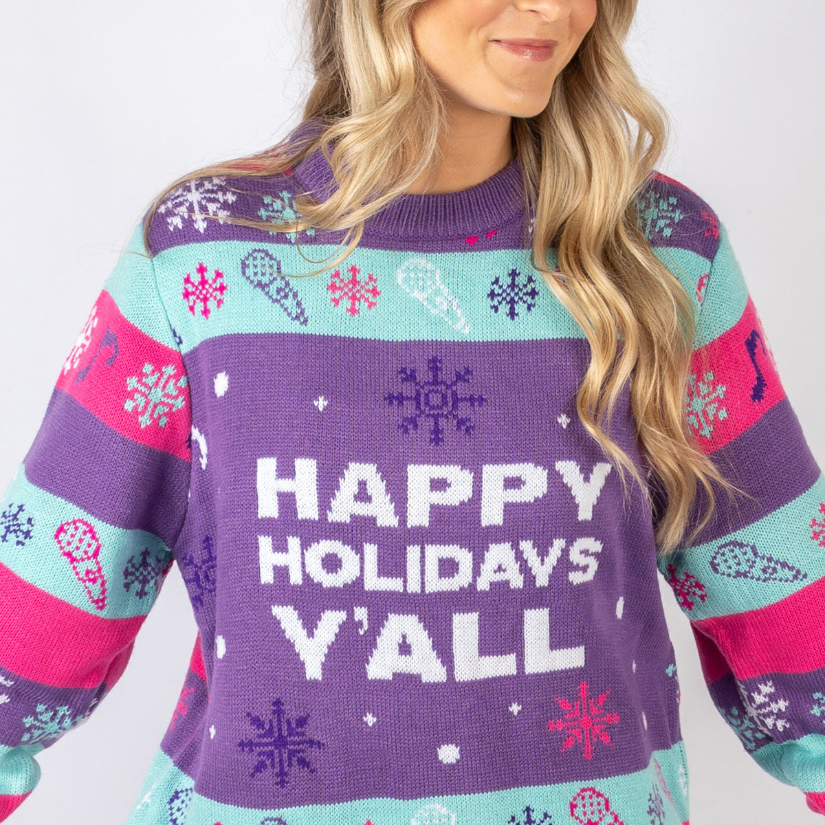 The Kelly Clarkson Show Happy Holidays Y'all Holiday Sweater - Pink