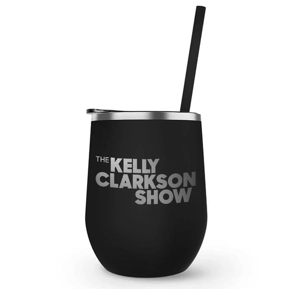 The Kelly Clarkson Show Logo Laser Engraved Wine Tumbler with Straw