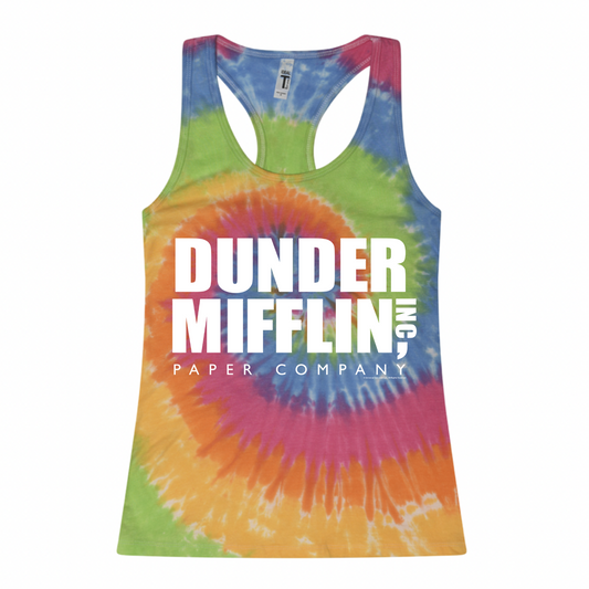 The Office Dunder Mifflin Tie Dye Racerback Tank Top