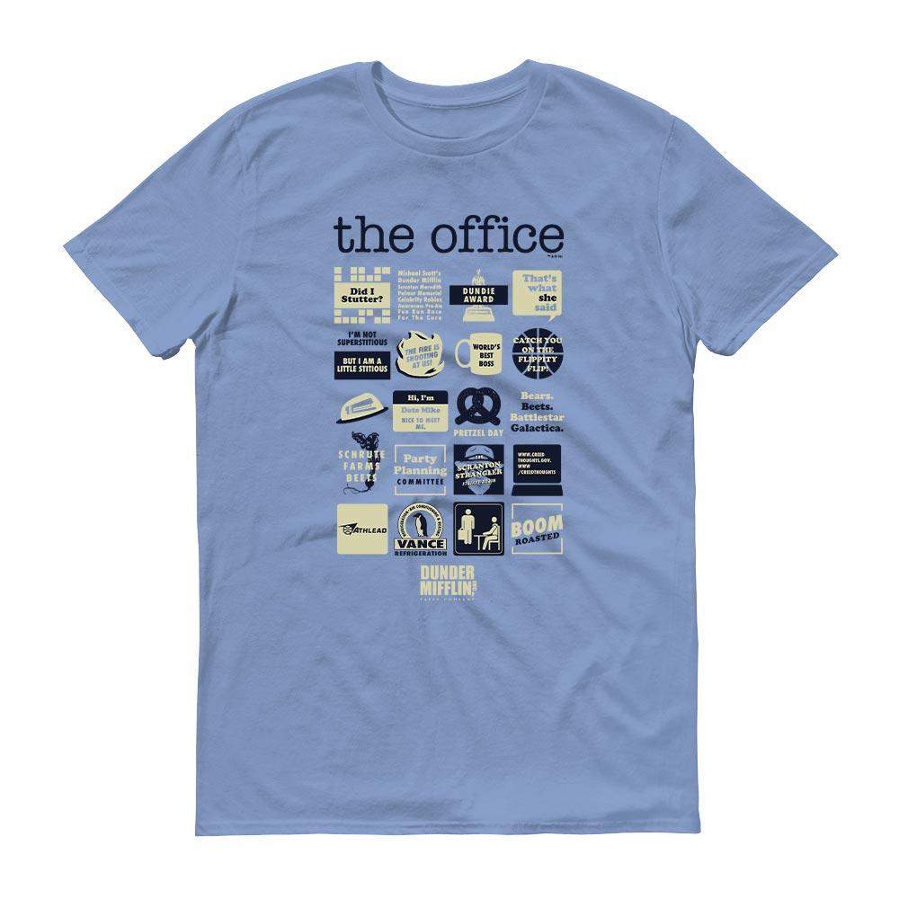 The Office Quote Mash-Up Blue Short Sleeve T-Shirt