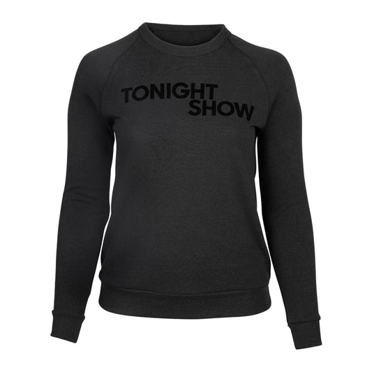 The Tonight Show Starring Jimmy Fallon Tonal Flocked Black Crewneck