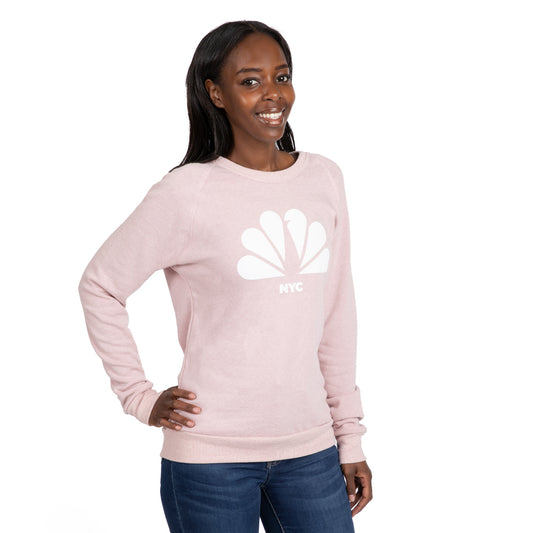 NBC NYC Flocked Pink Crewneck