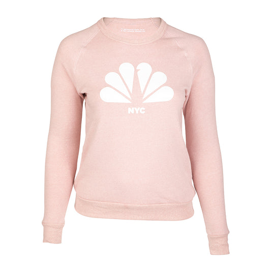 NBC NYC Flocked Pink Crewneck