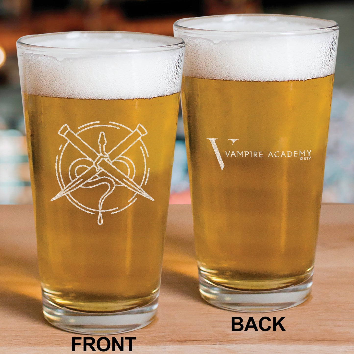 Vampire Academy Boceto's Night Club Laser Engraved Pint Glass