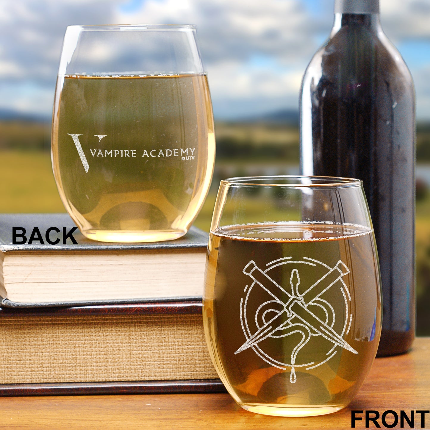 Vampire Academy Boceto's Night Club Laser Engraved Stemless Wine Glass