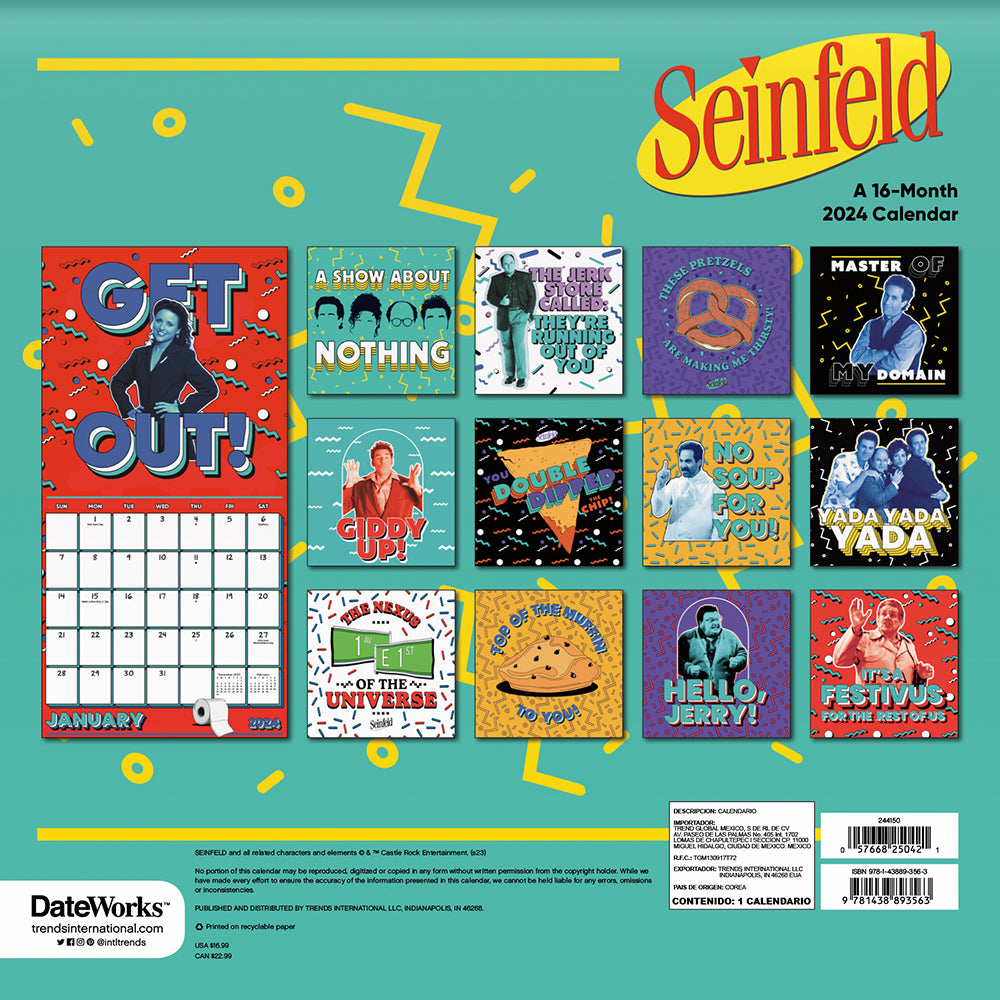 Seinfeld 16-Month 2024 Wall Calendar