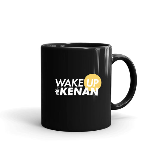 Wake up with Kenan Peach Logo Black Mug