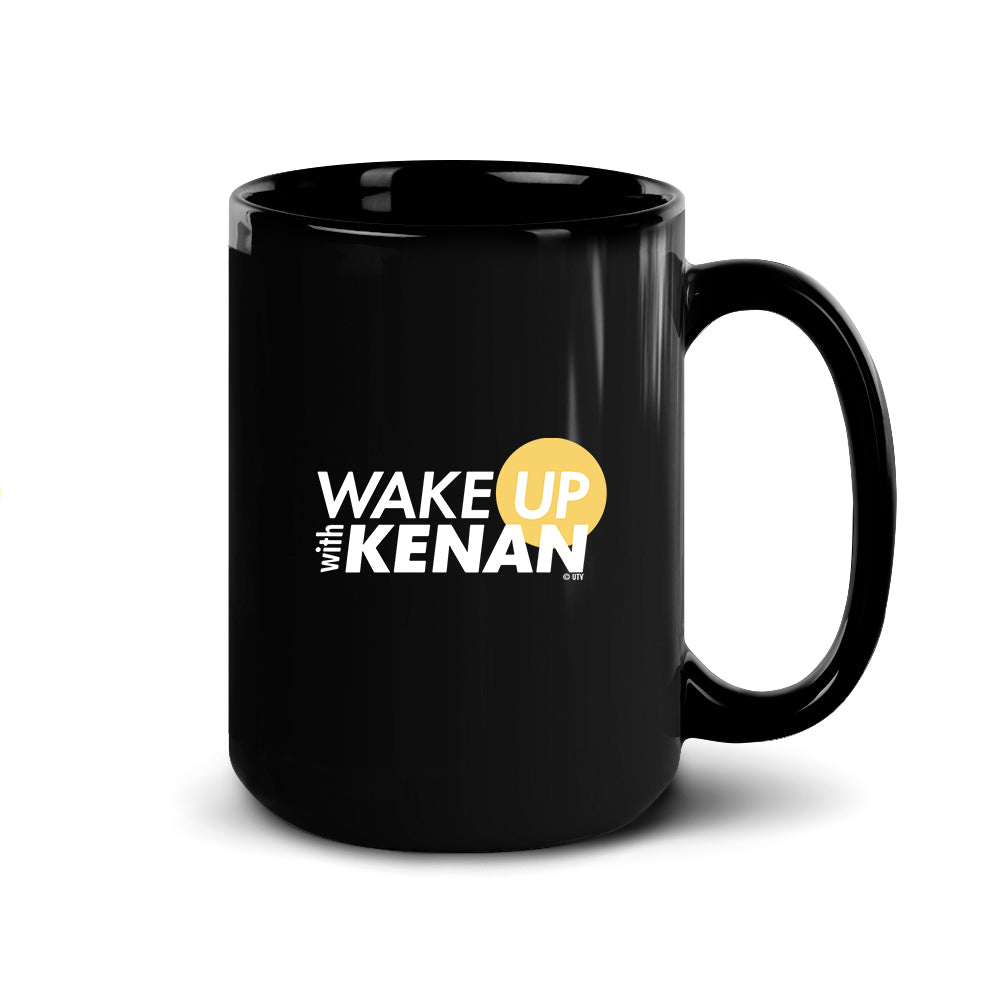 Wake up with Kenan Peach Logo Black Mug
