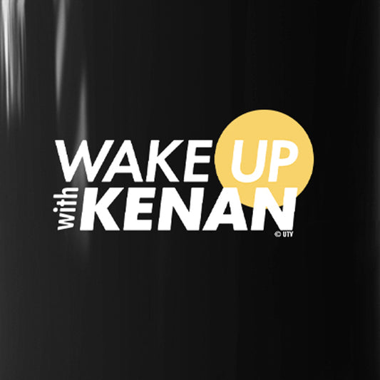 Wake up with Kenan Peach Logo Black Mug