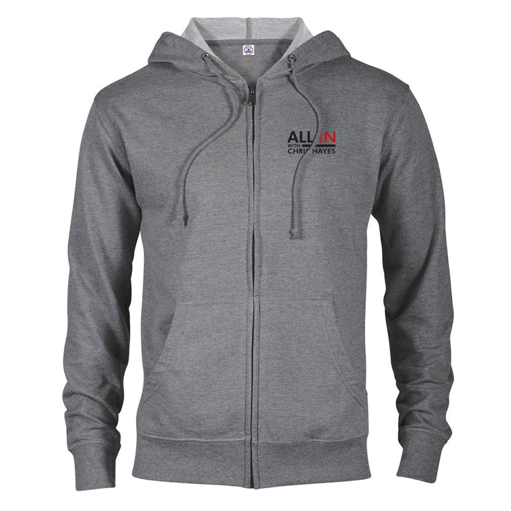 All In with Chris Hayes Lightweight Zip Up Hooded Sweatshirt