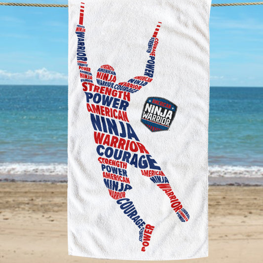 American Ninja Warrior Hang Tough Beach Towel