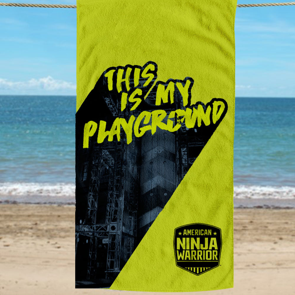 American Ninja Warrior This is My Playground Beach Towel