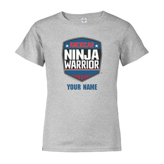 Personalized American Ninja Warrior Logo Kids Short Sleeve T-Shirt