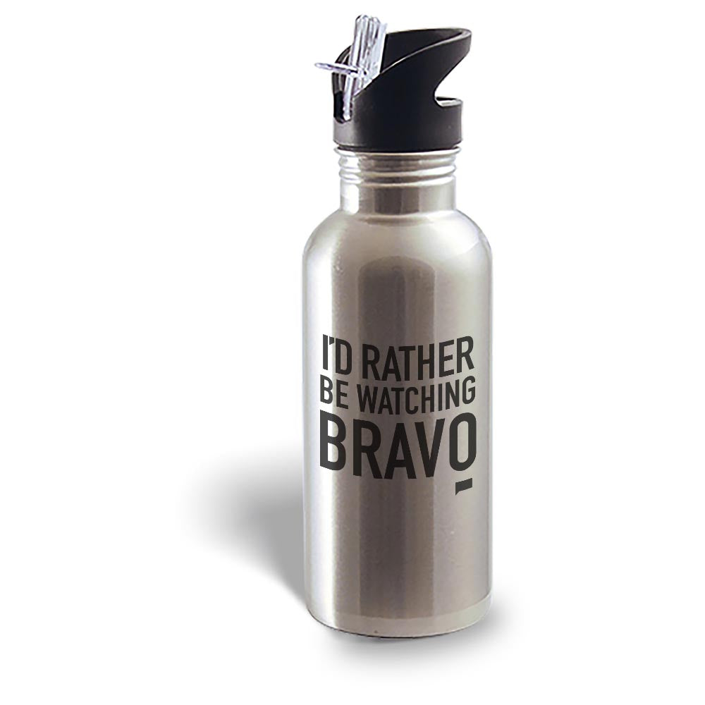 Bravo Gear Rather Be Watching Bravo 20 oz Screw Top Water Bottle with Straw
