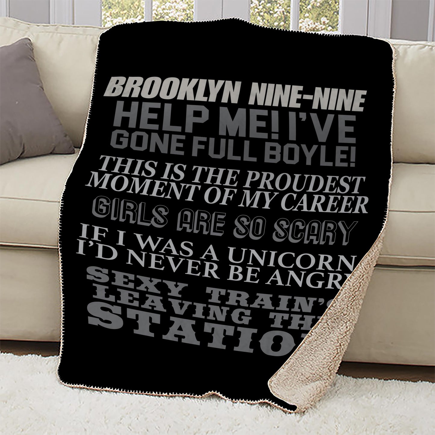 Brooklyn Nine-Nine Charles Boyle Quote Mash-up Sherpa Blanket