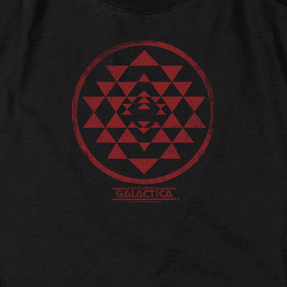 Battlestar Galactica Red Squadron Patch Black Heather Short Sleeve T-Shirt
