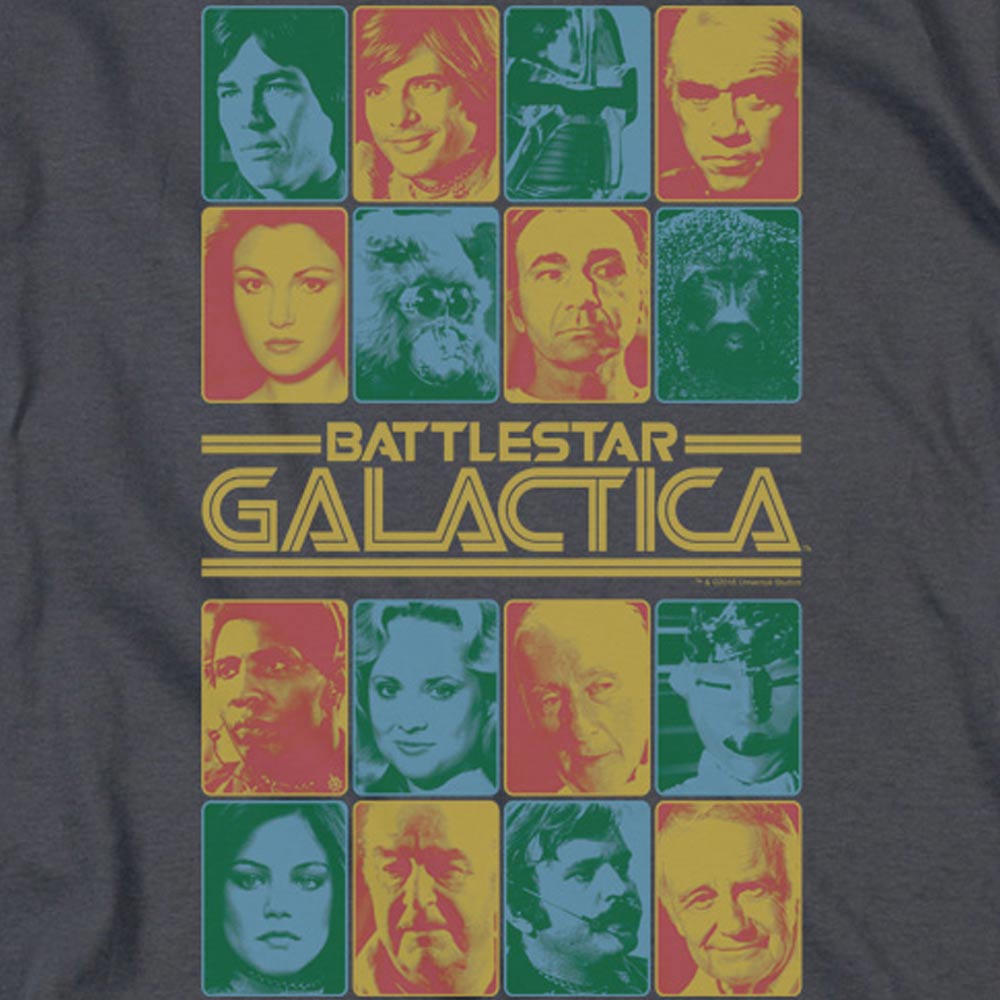 Battlestar Galactica 35th Anniversary Cast Heather Grey Short Sleeve T-Shirt