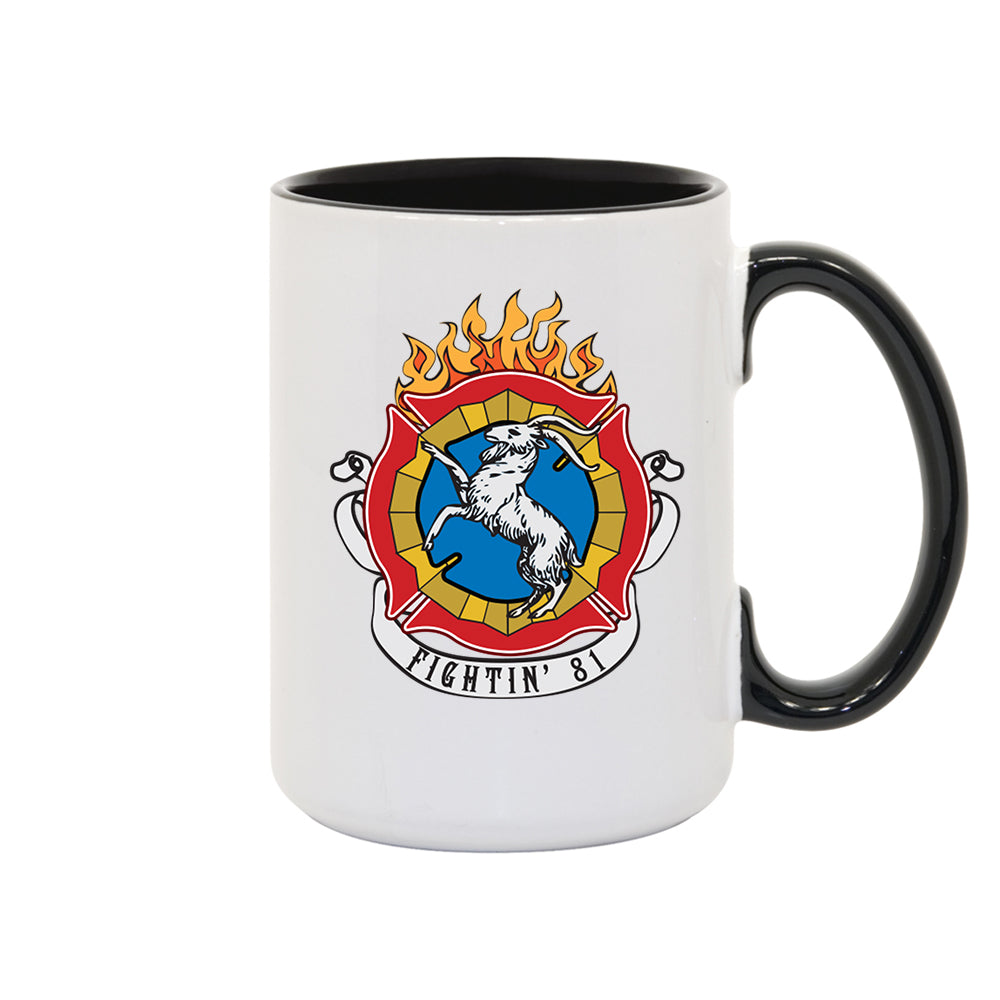 Chicago Fire Fightin' 81 Two Tone Inner/Handle Black Mug