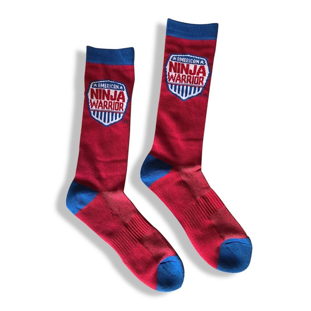 American Ninja Warrior Adult Athletic Crew Red Socks