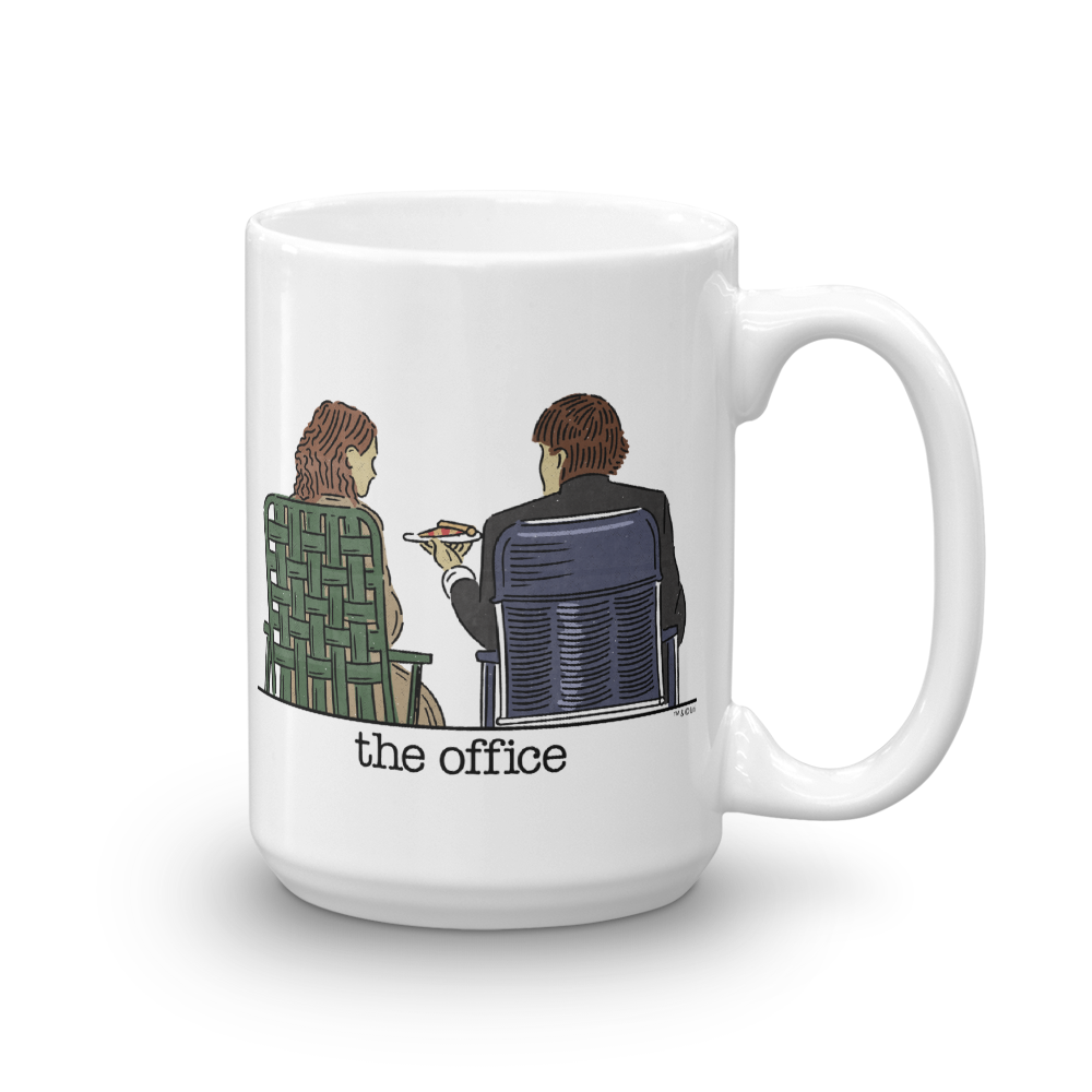 The Office Jim and Pam Roof Date White Mug